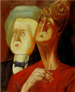 Picture of two people with noses in the air