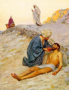 The Good Samaritan William Henry Margetson (date of painting and owner unknown)